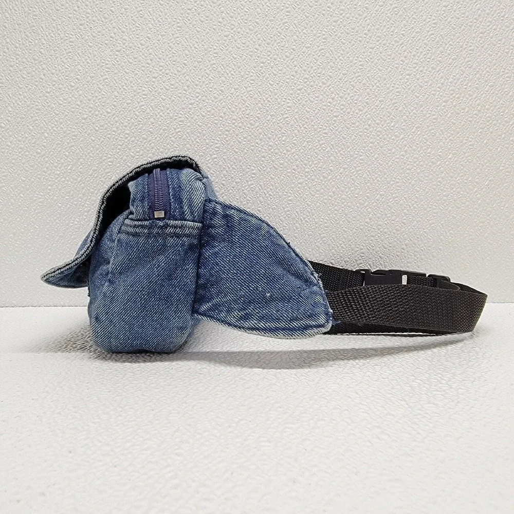 Vintage Arizona Jean Co. Kids Blue Denim Fanny Pack Waist Bag 90s - Adjustable